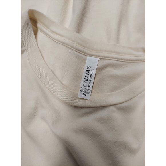 Bella Canvas Mens Dinosaur Graphic T-Shirt Size 2XL Cream Short Sleeve - Picture 2 of 3